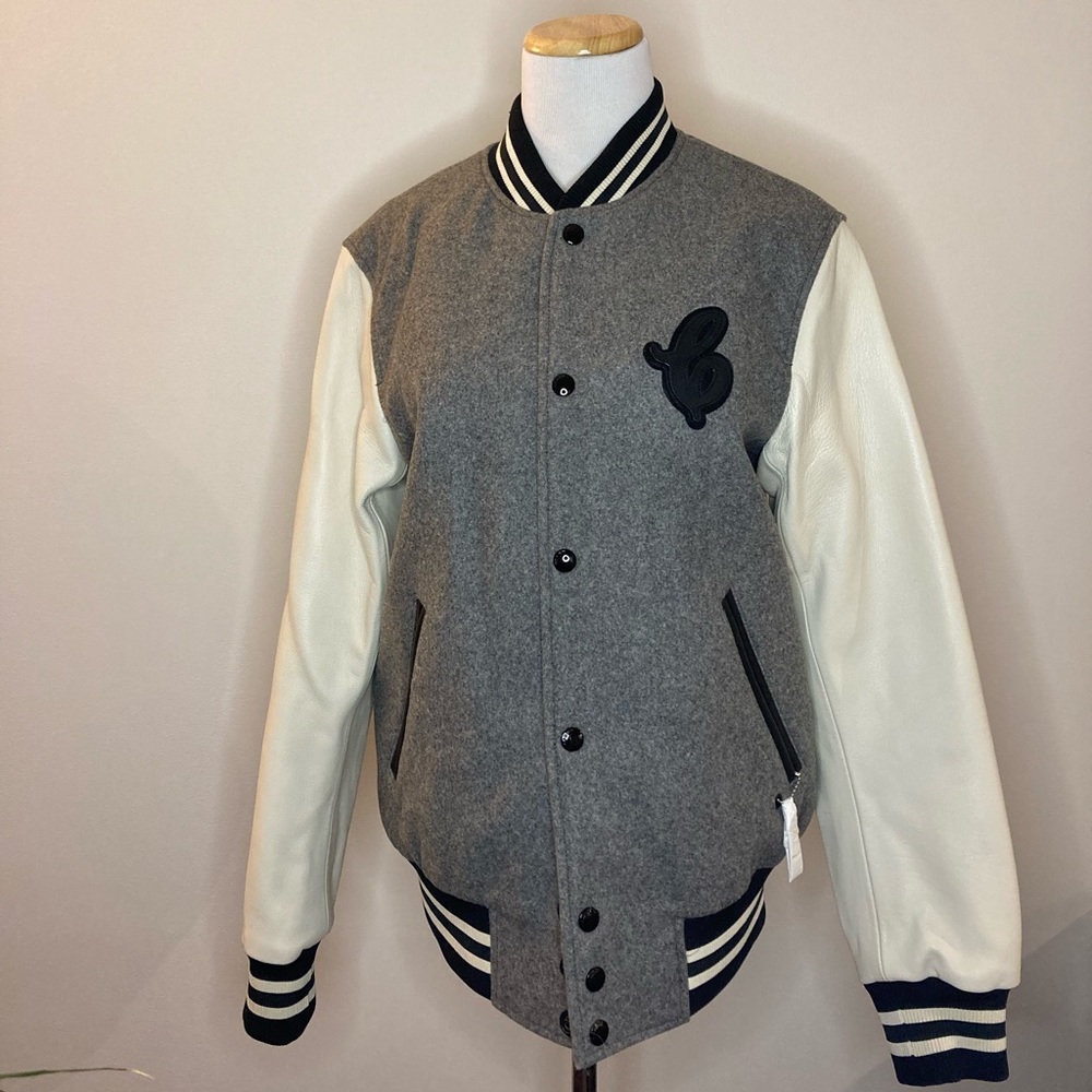 Authentic Coach Leather and Wool Varsity Jacket